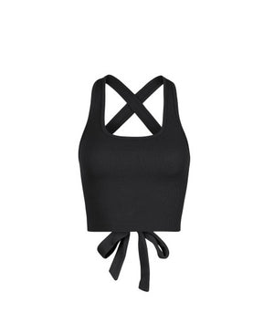 Ribbed Open Back Tank Top