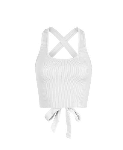 Ribbed Open Back Tank Top
