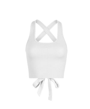 Ribbed Open Back Tank Top