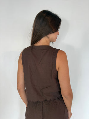 Brown Vest & Short Set