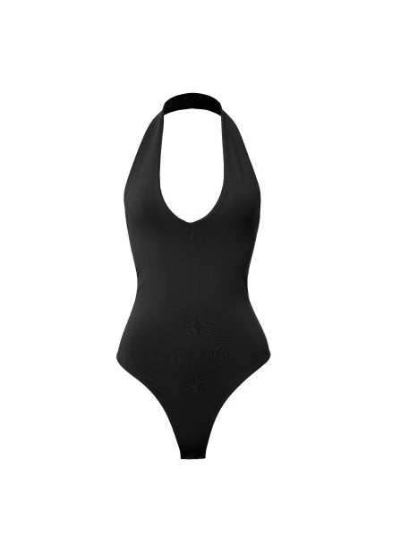 DOUBLE LAYER HALTER NECK BODYSUIT