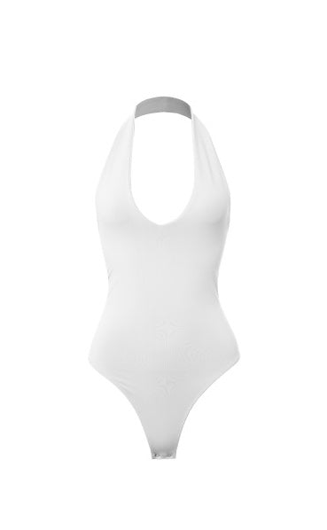 DOUBLE LAYER HALTER NECK BODYSUIT