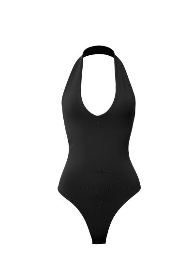 DOUBLE LAYER HALTER NECK BODYSUIT