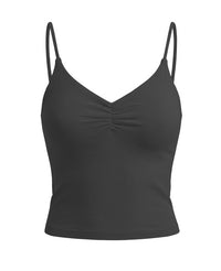 CINCHED FRONT CROP PLAIN CAMI