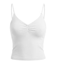 CINCHED FRONT CROP PLAIN CAMI