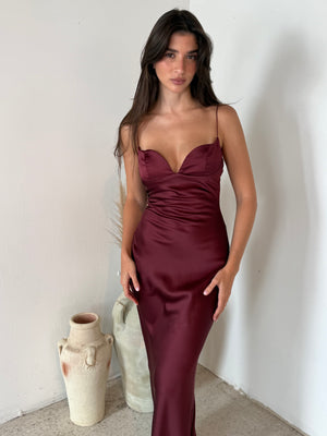 Satin Sweetheart Maxi Dress