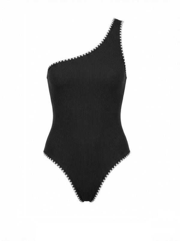 RIBBED ONE SHOULDER BODYSUIT