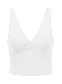 CROSS OVER DOUBLE LAYER PLAIN CROP TANK
