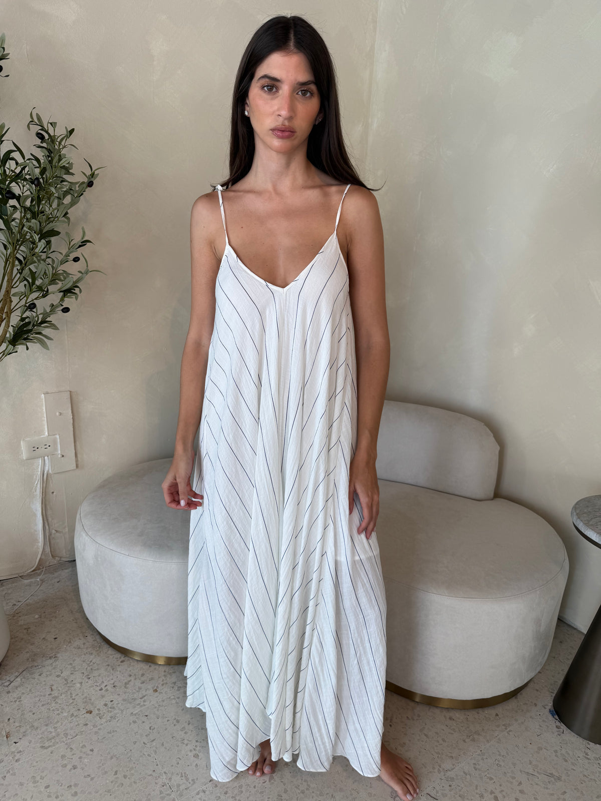 Stripe Tie Maxi Dress