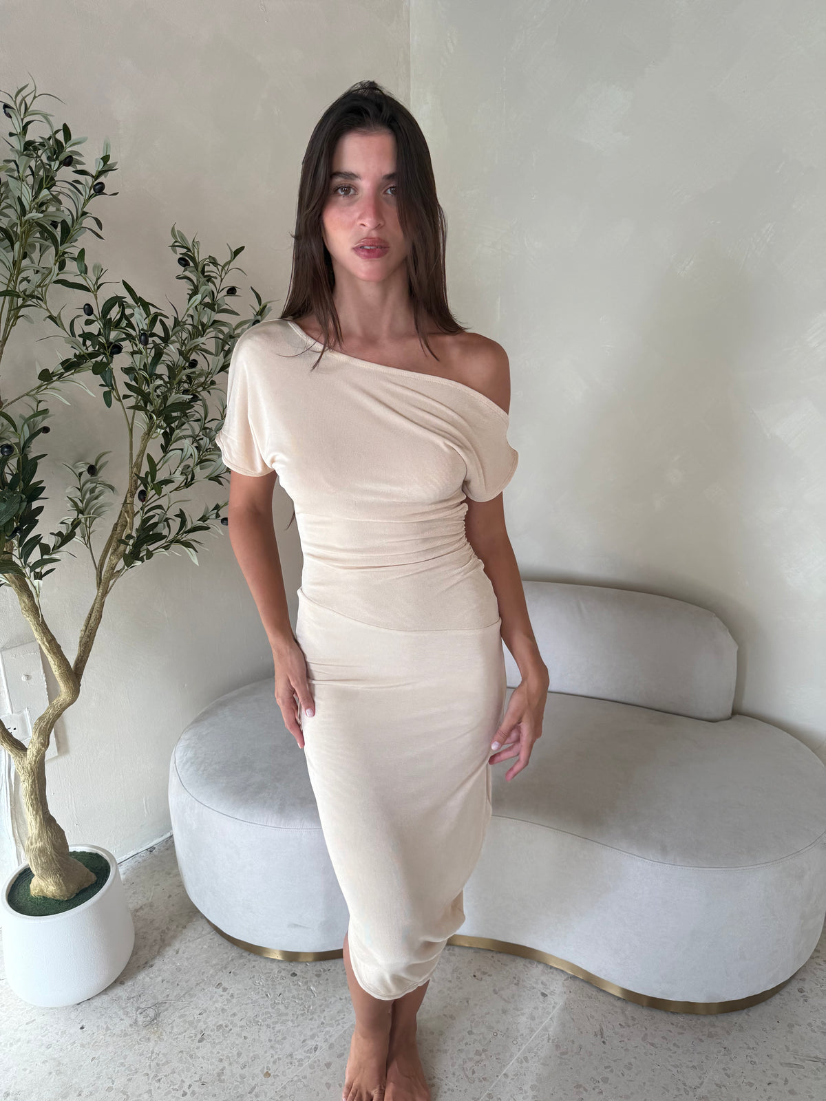 Draped Soft Knit Dress