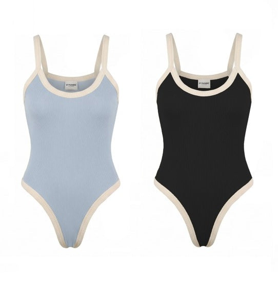 RIBBED BIAS DETAIL CAMI BODYSUIT