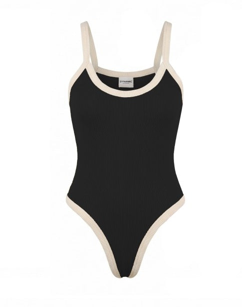 RIBBED BIAS DETAIL CAMI BODYSUIT