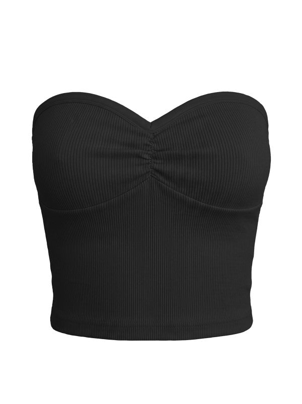 HEART SHAPED RIBBED TUBE TOP