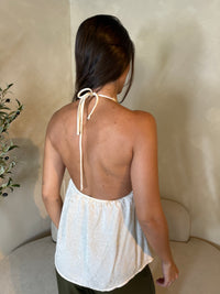 Halter Satin Print Top