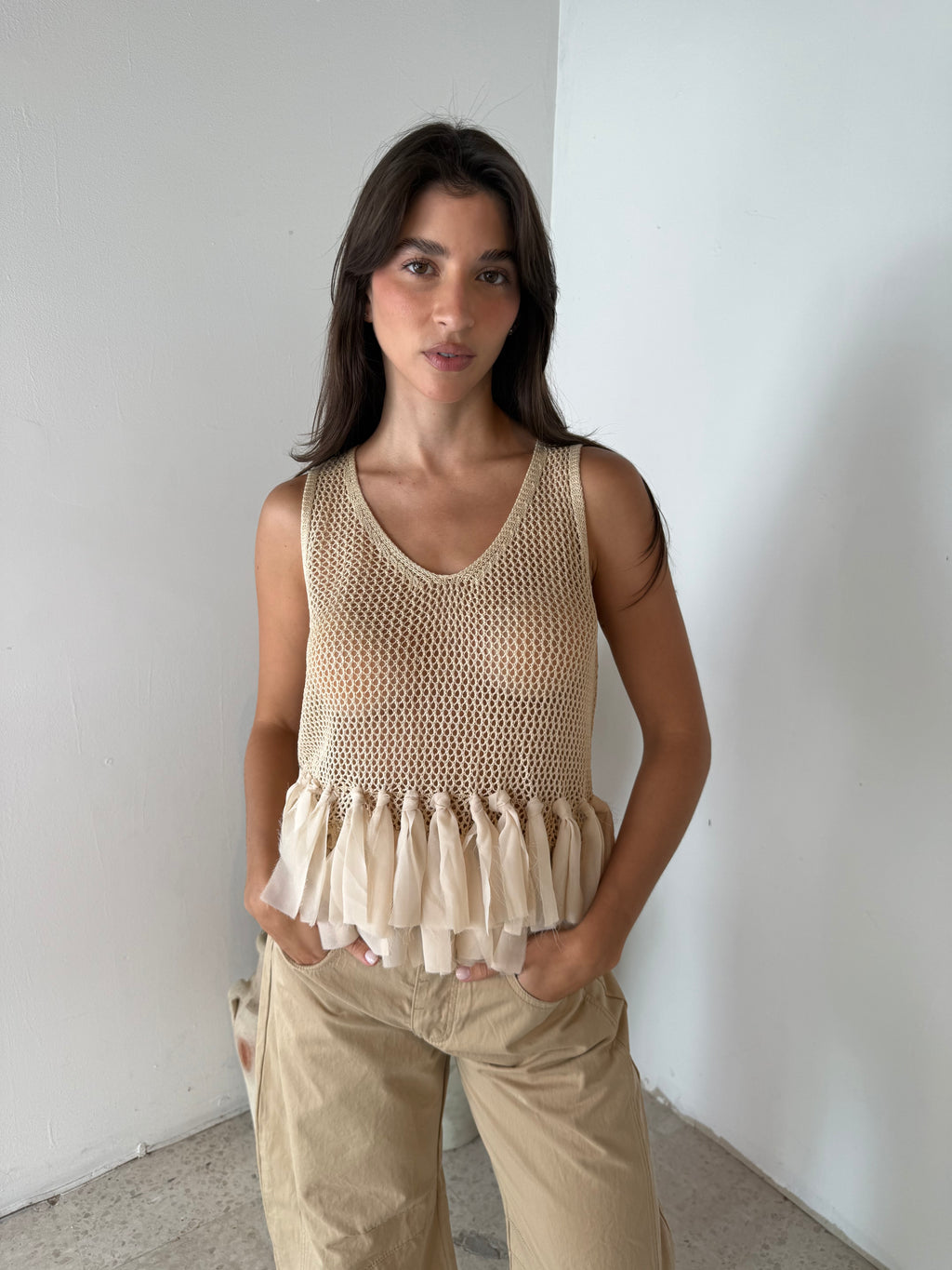 Fringe Knit Top