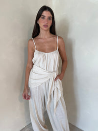 Strappy Jumpsuit with Scarf