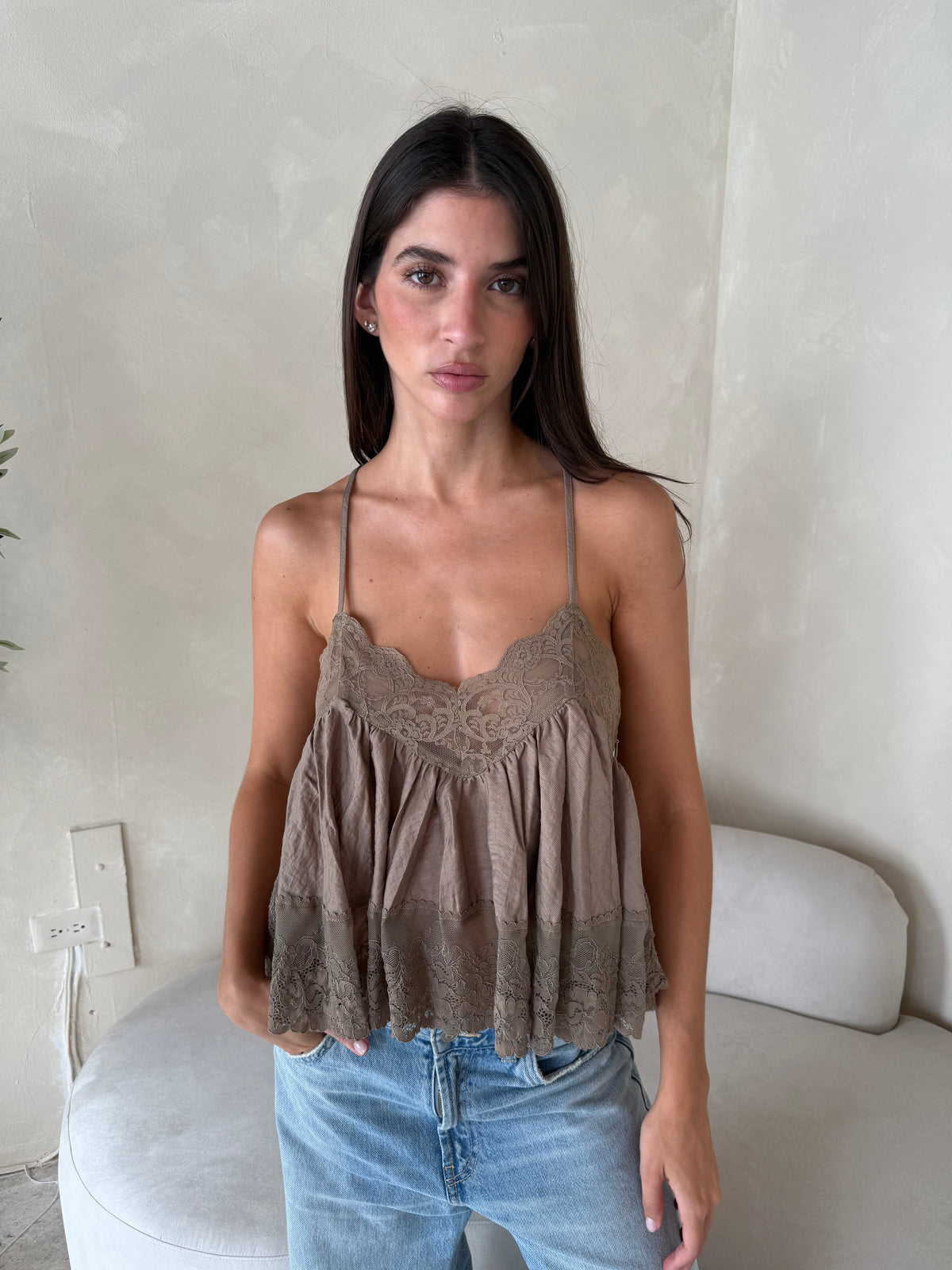 Lace Trim Cami Top