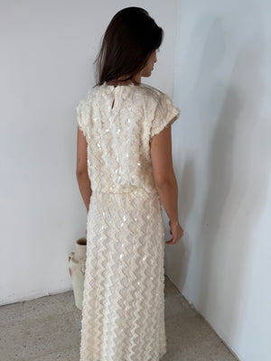 Cream Sequin Set