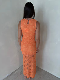 Orange Crochet Maxi Dress
