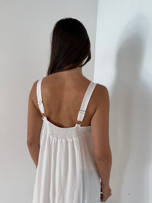 White Solid Maxi Dress