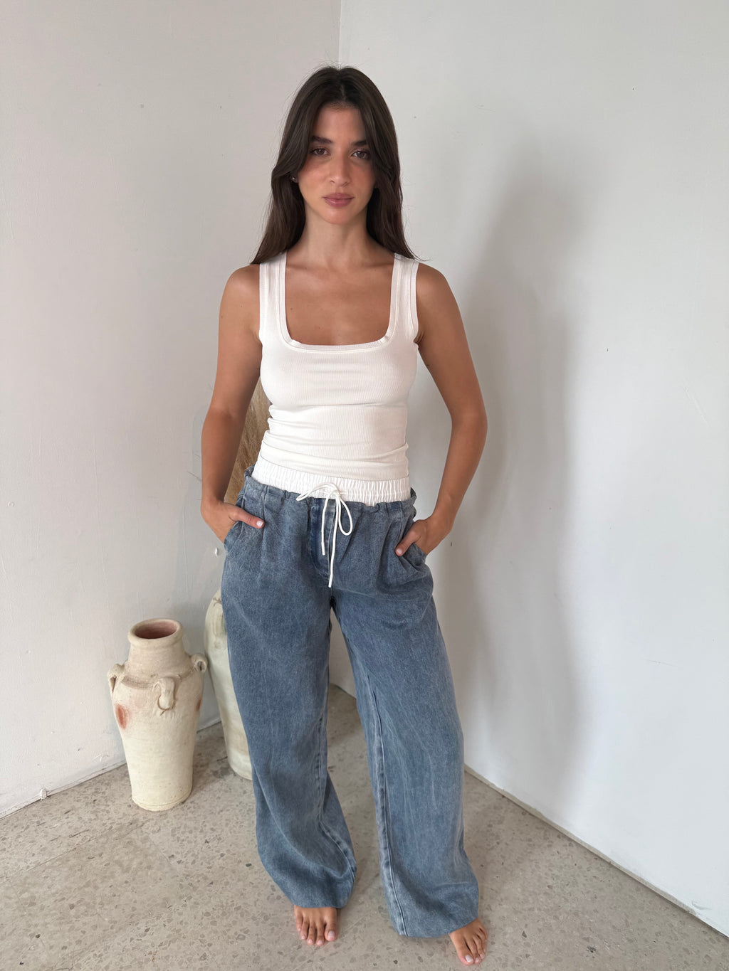 White Waistband Denim