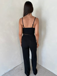 Black Smocked Top & Pant Set