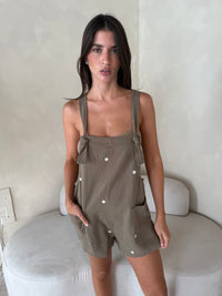 Floral Olive Romper