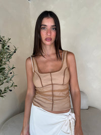 Nude Mesh Tank Top