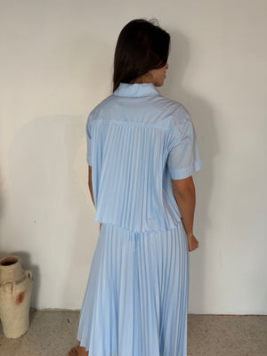 Baby Blue Pleated Set