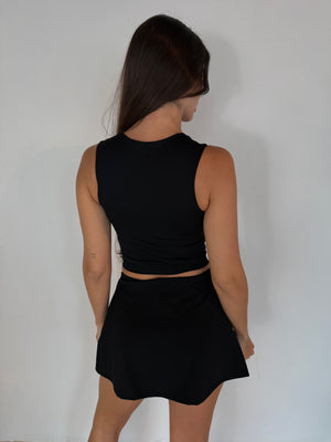 Black Top & Skort Set