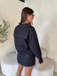 Indigo Denim Shirt & Mini Skirt Set