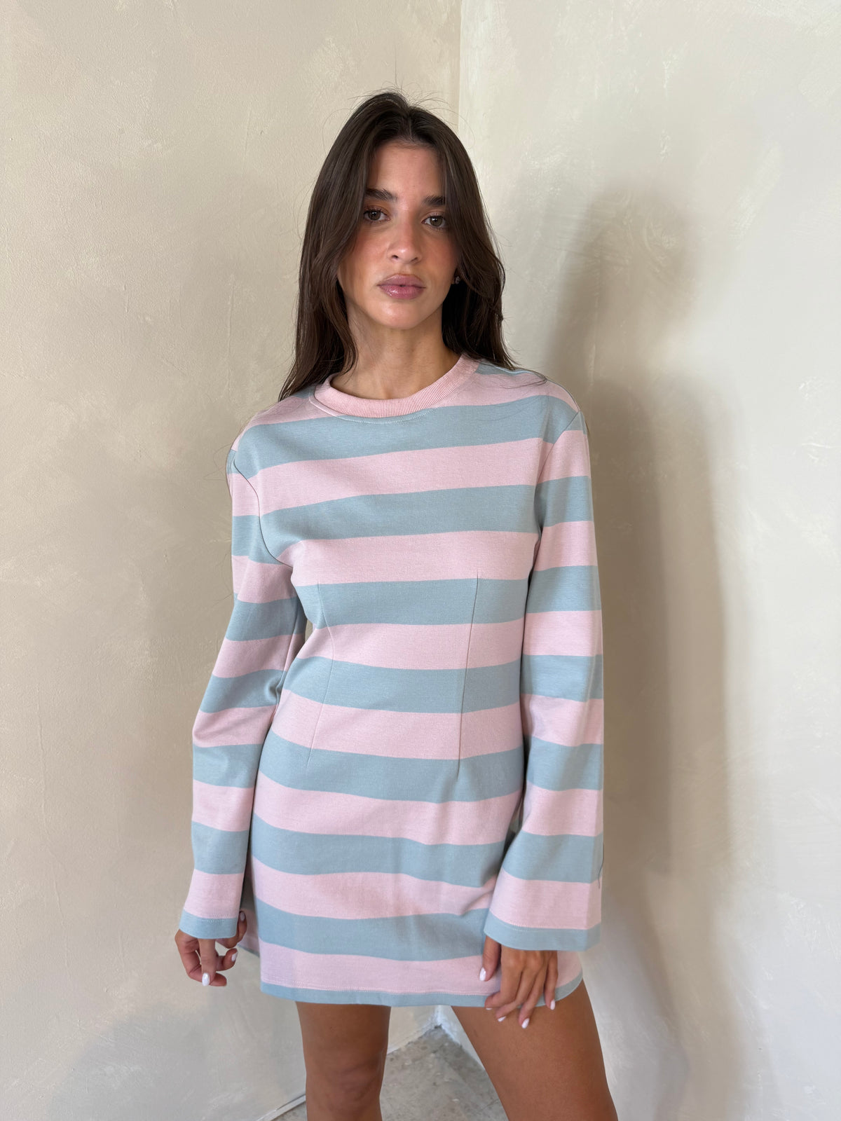 Striped LS Dress