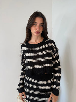 Stripe LS Top & Skirt Set