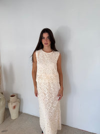 Crochet Sleeveless Top And Skirt Set