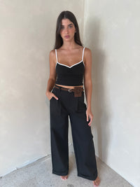 Black Belted Trousers