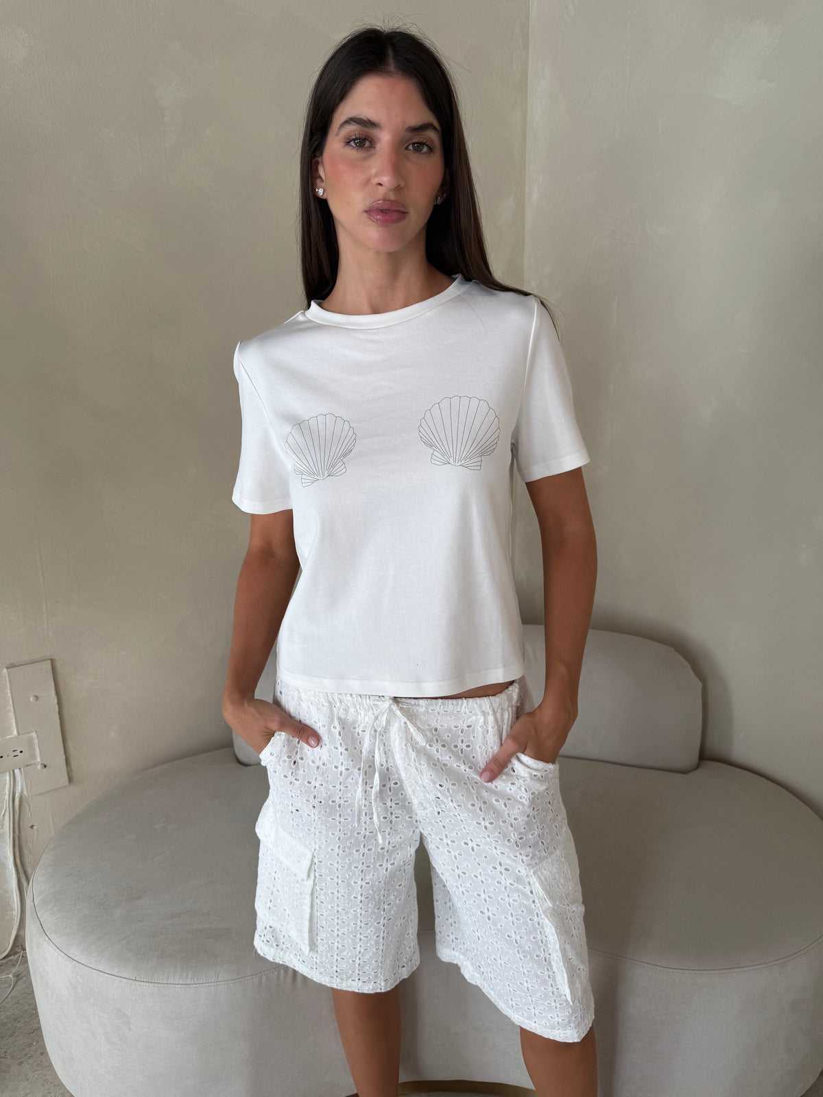 Eyelet Pants