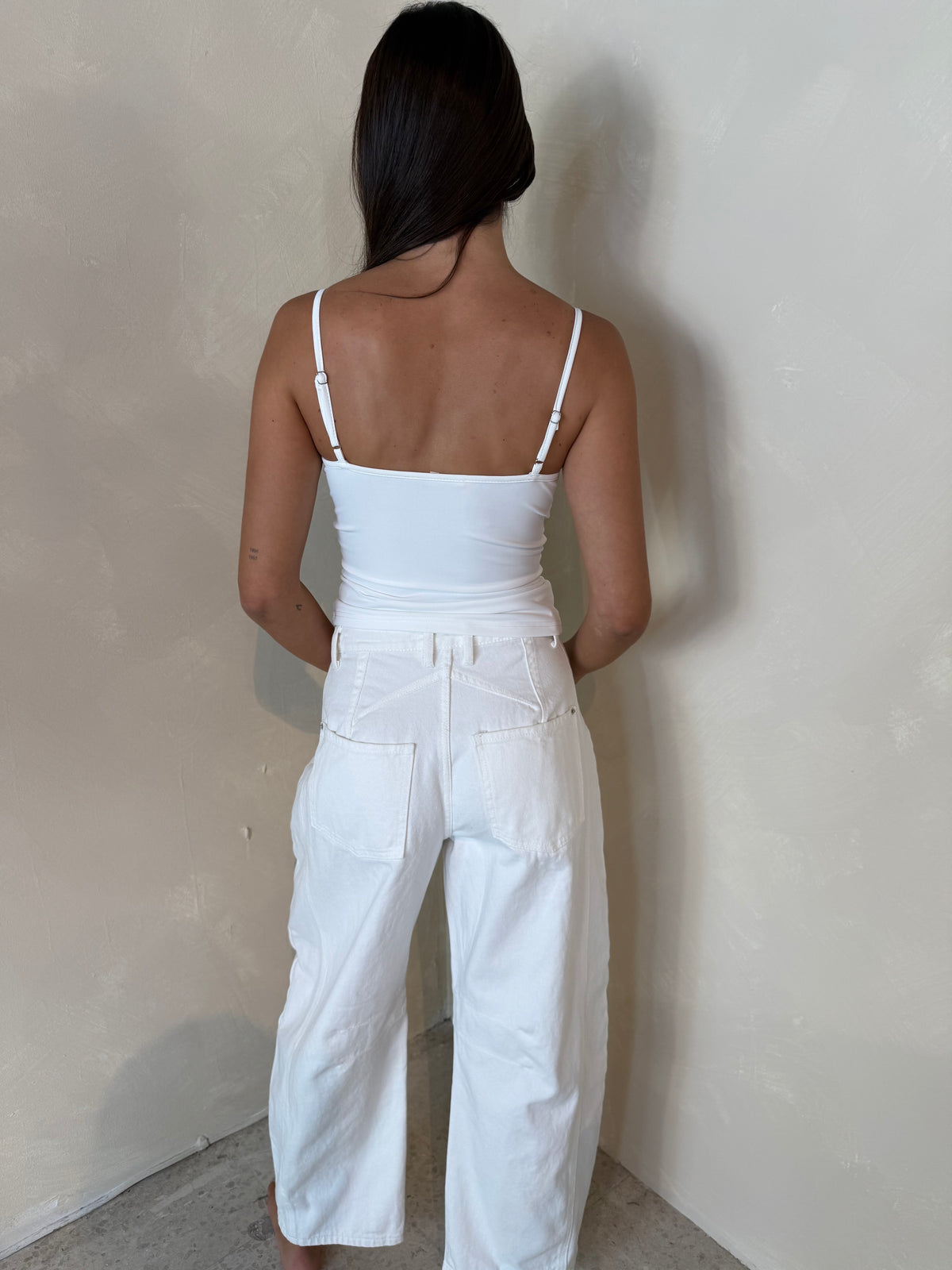 White Strappy Lace Tank