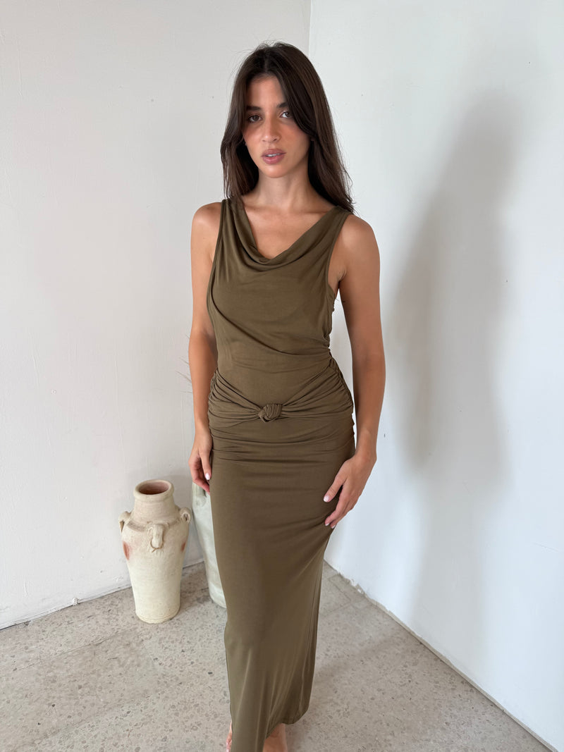 Moss Draped Maxi Dress