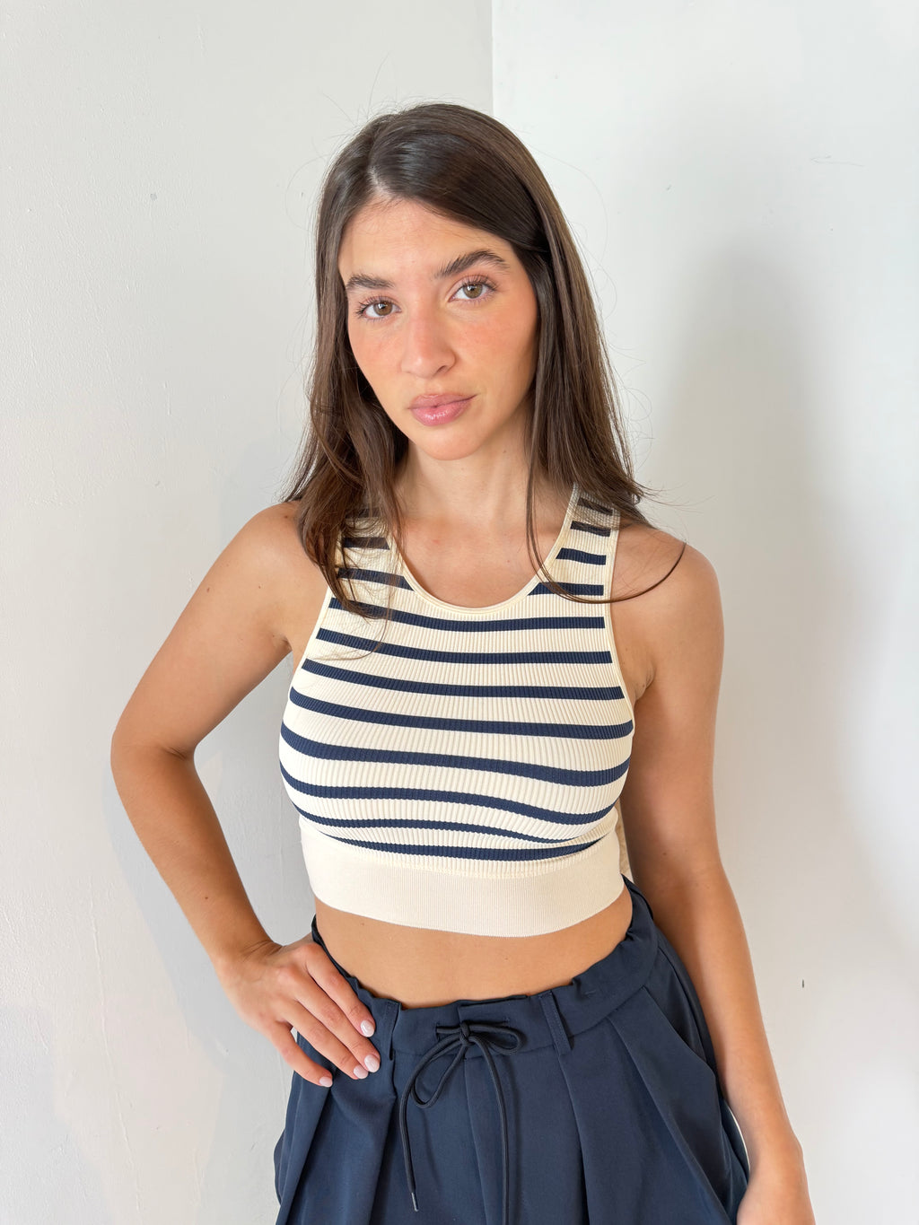 Striped Crop Tank Seamless