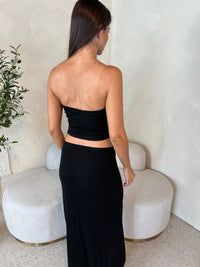 Black Tube Top & Skirt Set