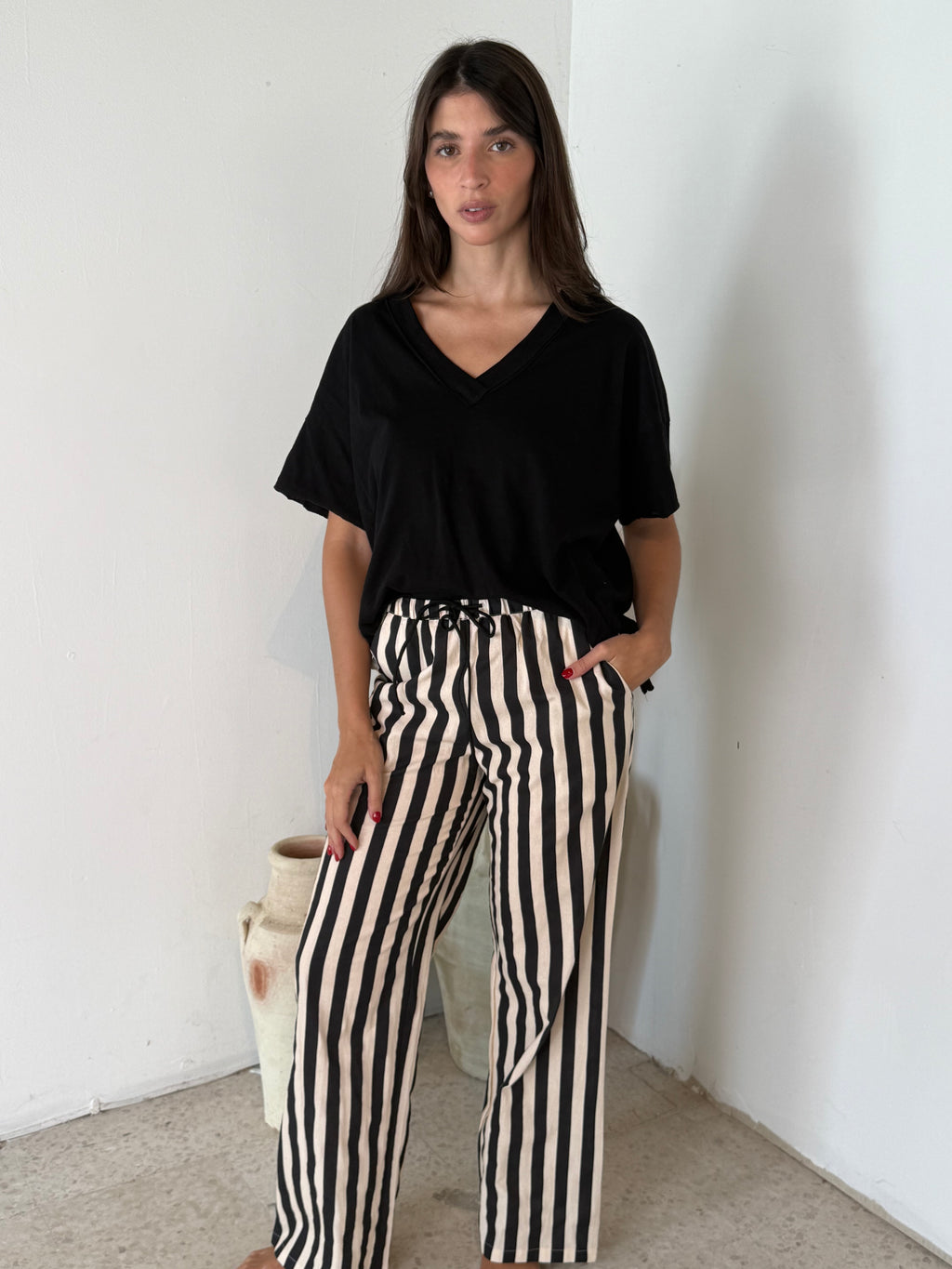 Striped Drawstring Pants