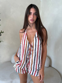 Stripe Tie Tank & Short Set