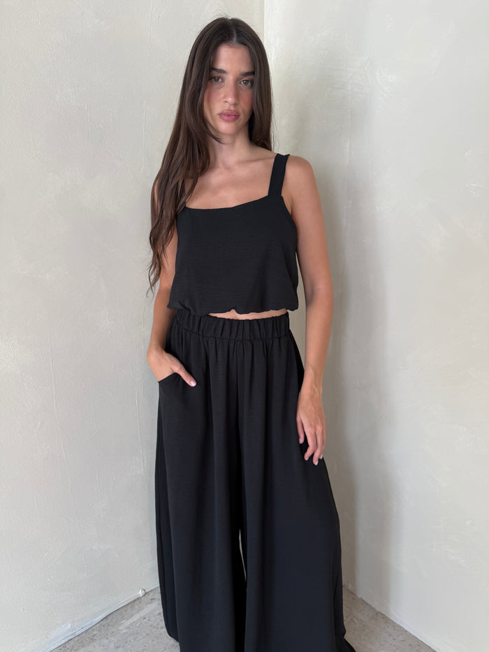 Black Bubble Top & Pant Set