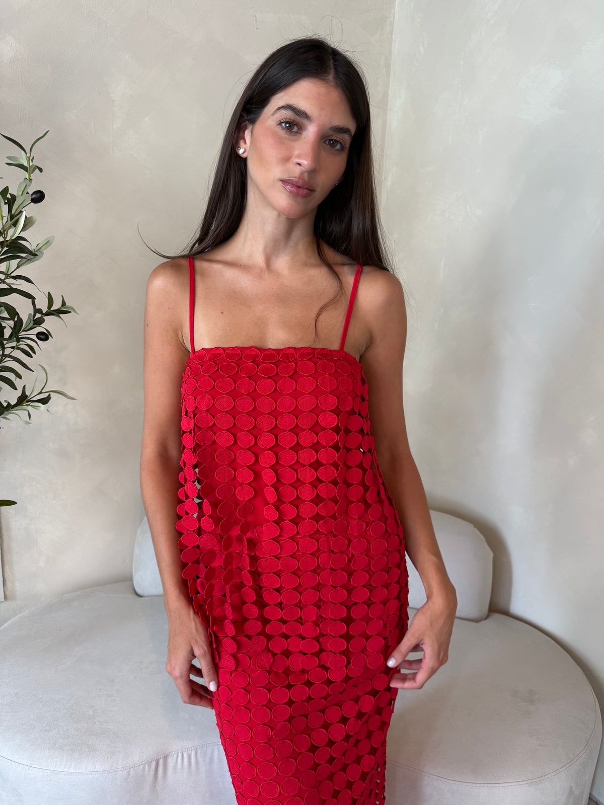 Red Circle Cami Top & Skirt Set