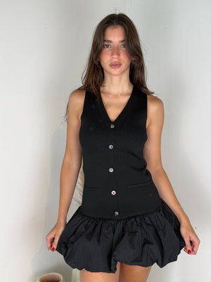 Button Vest Mini Dress