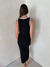 Contrast Binding Midi Dress