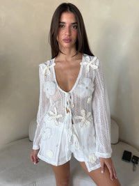 LS Knit White Set