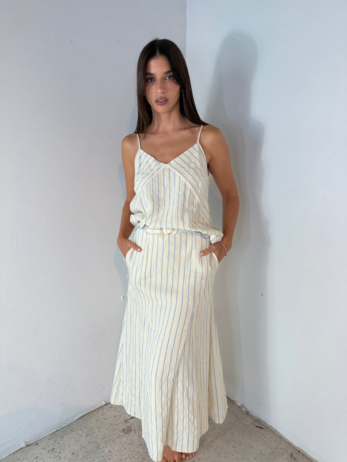 Striped Cami & Skirt Set