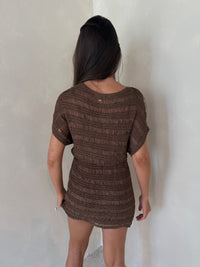 Brown Knit Cover Up Dress
