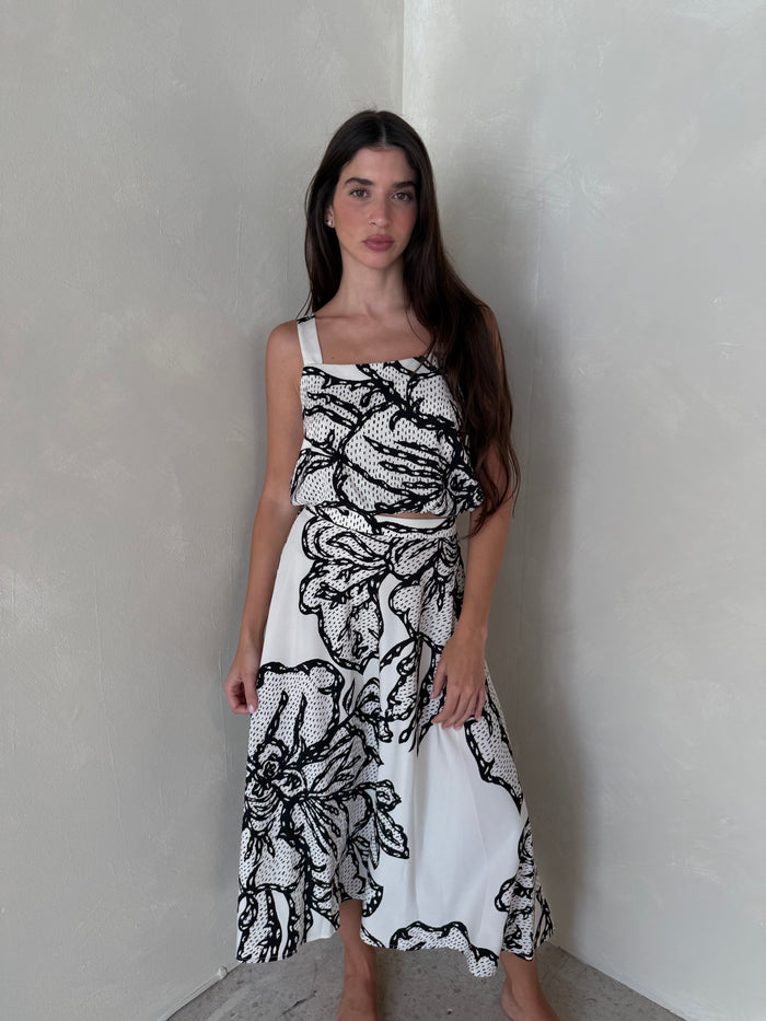 Chantilly Print Top & Skirt Set